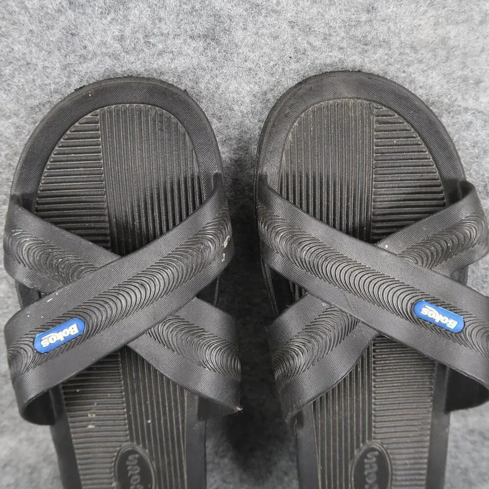 Bokos Shoes Mens 44 Sandals Slides Slip On Casual Black Sport Active Rubber
